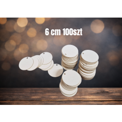 Kółko 6cm jeden otwór 0,5cm, 100szt, beermata 1,5mm